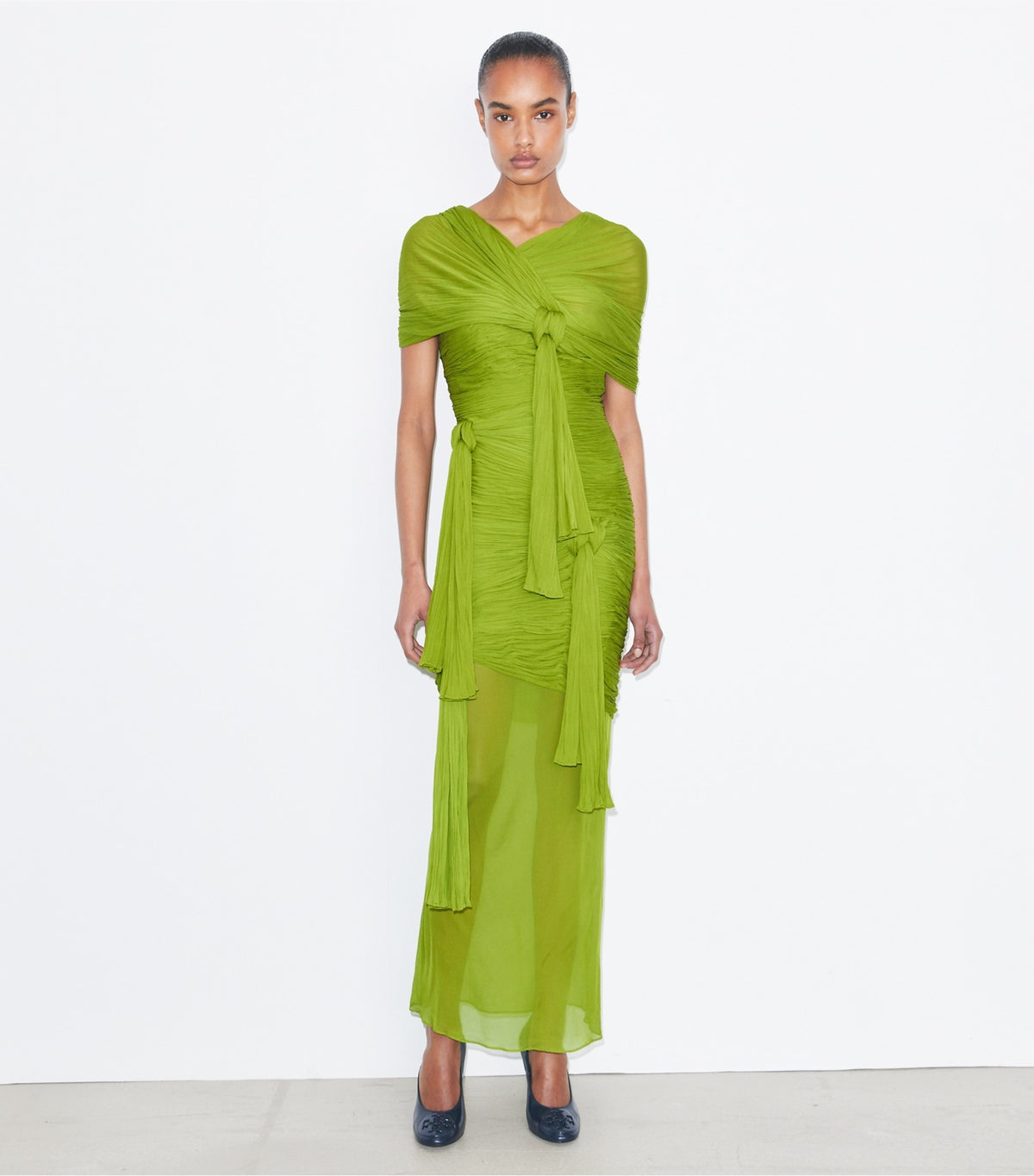 Tory Burch Everyday - Knotted Viscose Dress - Faded Green