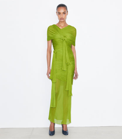 Tory Burch Everyday - Knotted Viscose Dress - Faded Green