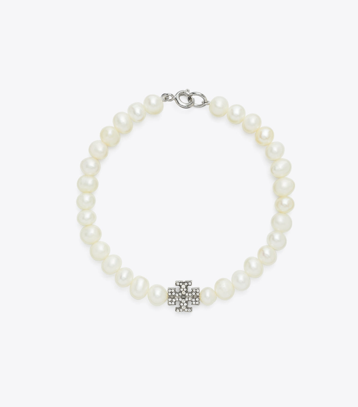 Tory Burch Best Price - Moondance Pearl and Pavé Bracelet - Tory Silver / Crystal / Pearl