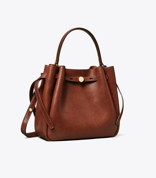 Tory Burch Featured - Romy Snake-Embossed Bucket Bag - Sweet Maple