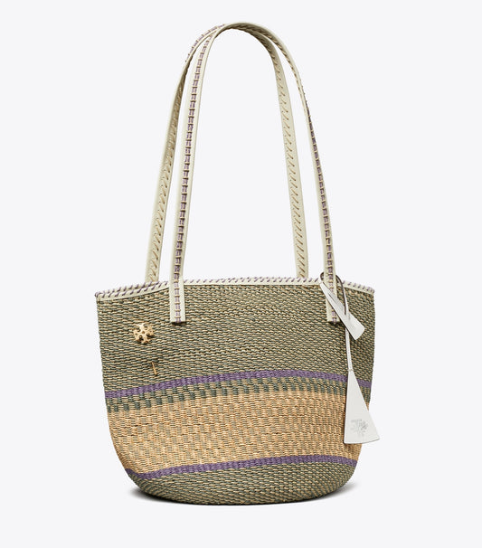 Tory Burch Top Pick - Large Handwoven Basket Tote - Artichoke Multi