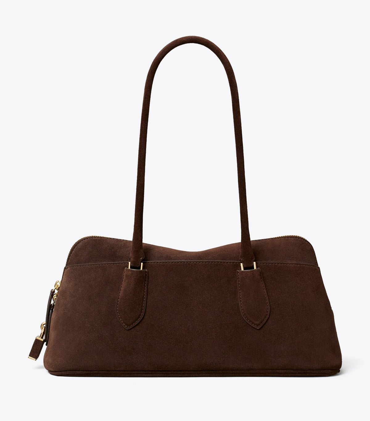 Tory Burch Best Price - Lock Suede East-West Satchel - Dark Cocoa