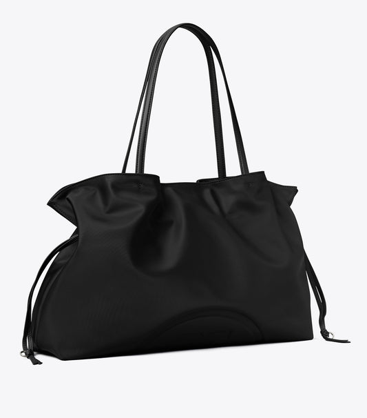 Tory Burch New - Ella Nylon Drawstring Tote - Black