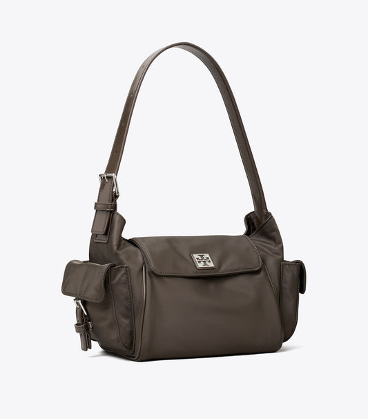 Tory Burch Best Seller - Virginia Pocket Shoulder Bag - Dark Brown