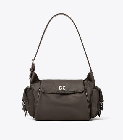 Tory Burch Best Seller - Virginia Pocket Shoulder Bag - Dark Brown