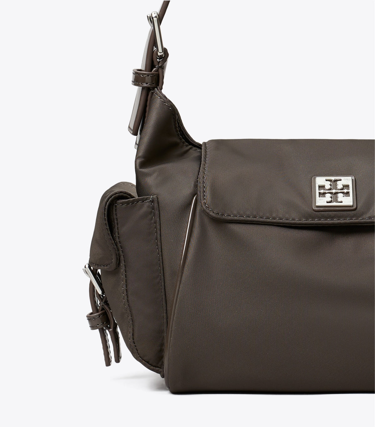 Tory Burch Best Seller - Virginia Pocket Shoulder Bag - Dark Brown