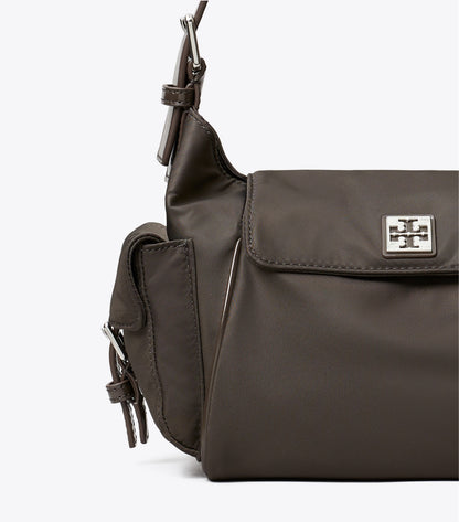Tory Burch Best Seller - Virginia Pocket Shoulder Bag - Dark Brown