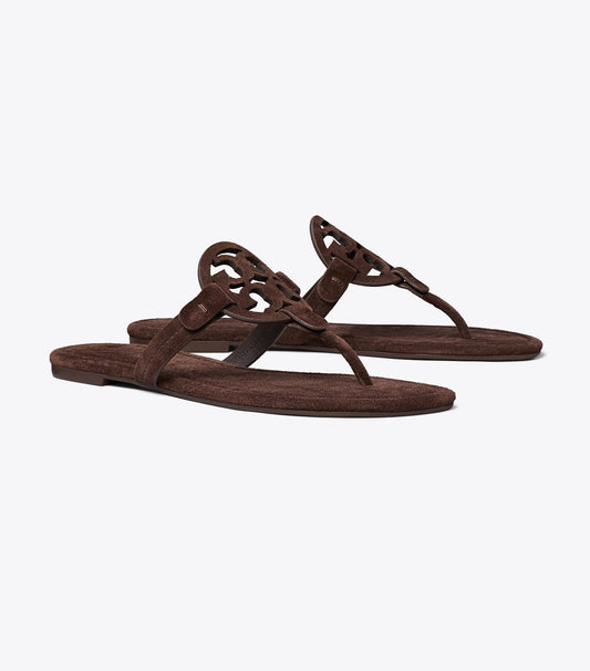 Tory Burch Trusted - Miller Suede Sandal - Dark Cocoa
