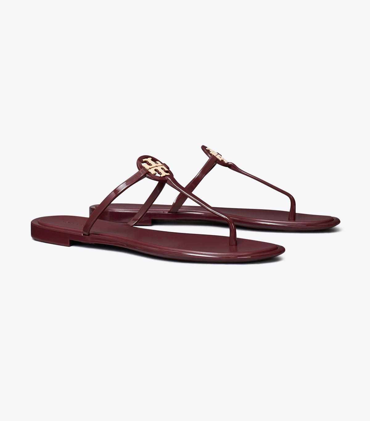 Tory Burch Sale - Mini Miller Jelly Sandal - Dark Raspberry / Gold