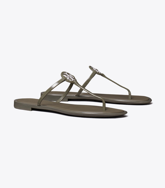 Tory Burch Quality - Mini Miller Jelly Sandal - Dark Olive / Silver