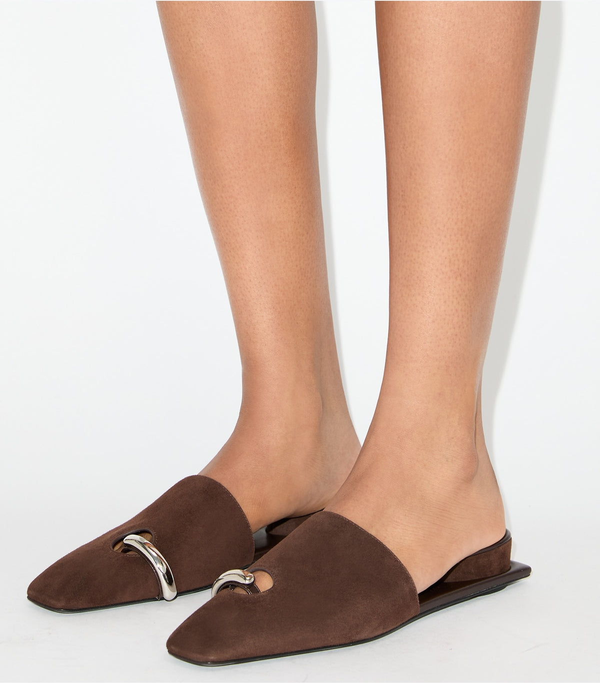 Tory Burch Sale - Pierced Mule - Dark Cocoa / Silver