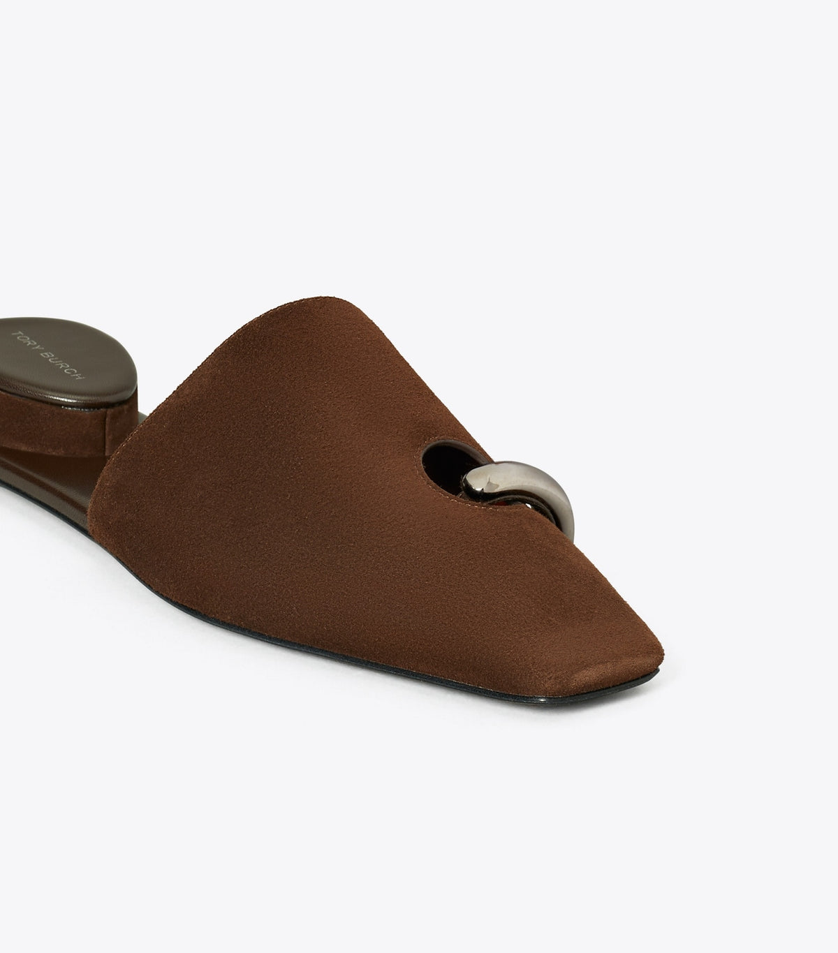 Tory Burch Sale - Pierced Mule - Dark Cocoa / Silver