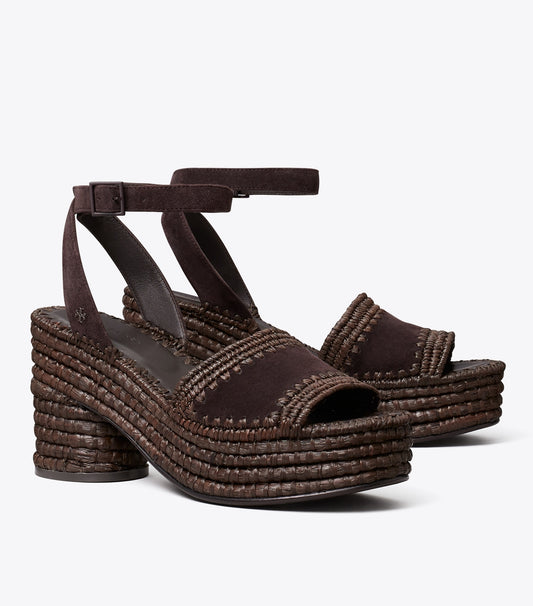 Tory Burch Trusted - Woven Platform Sandal - Coco