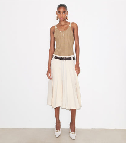 Tory Burch Exclusive - Pleated Skirt - Cream