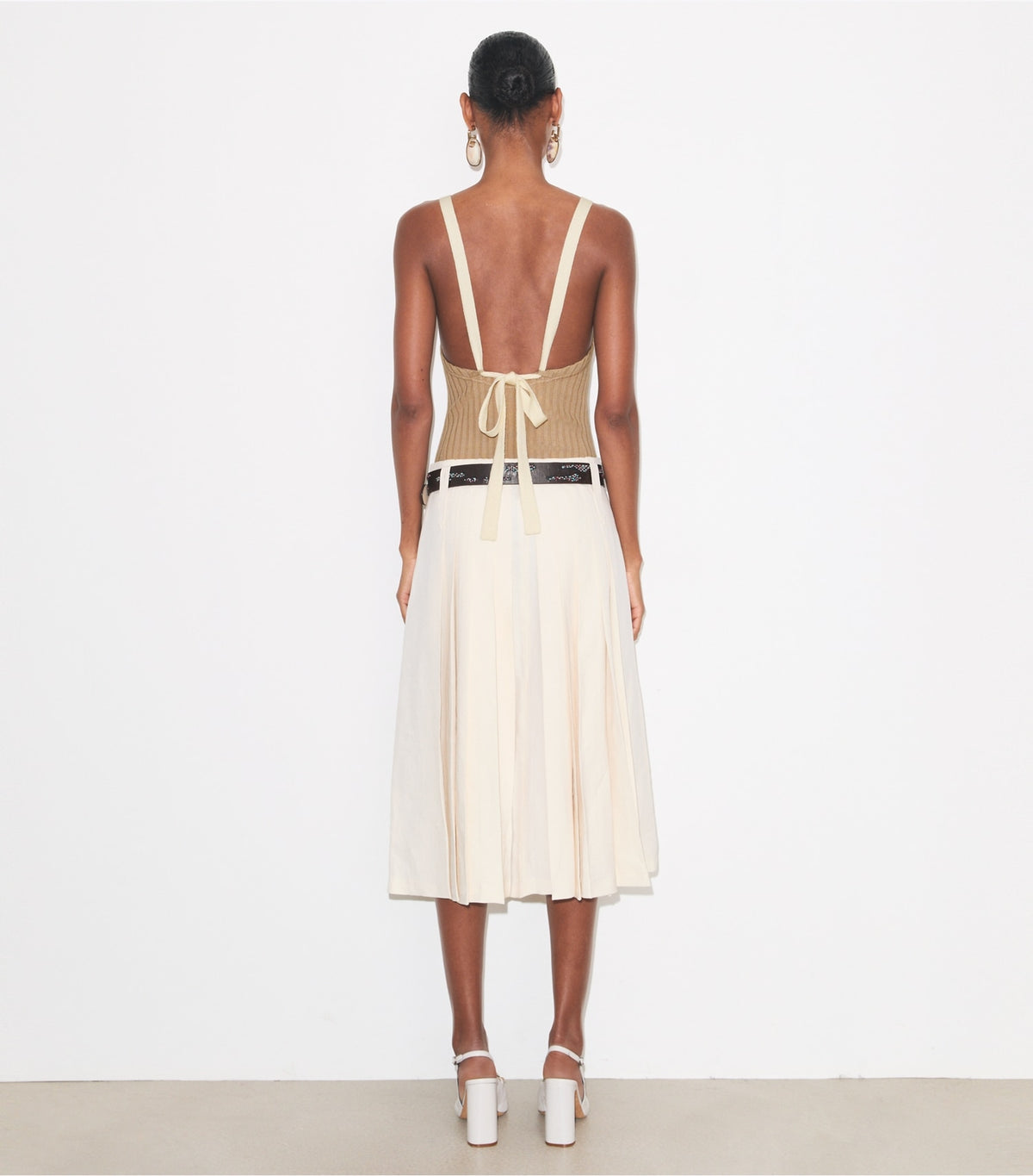 Tory Burch Exclusive - Pleated Skirt - Cream