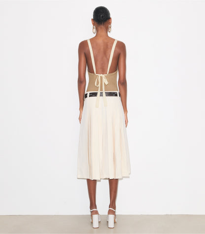 Tory Burch Exclusive - Pleated Skirt - Cream