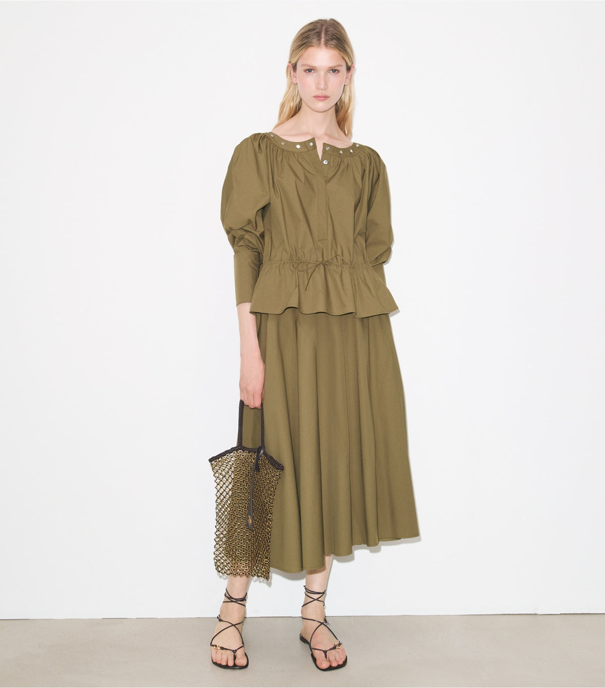 Tory Burch Value - Cotton Poplin Skirt - Olive