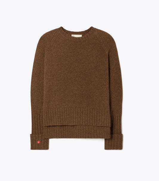 Tory Burch Discount - Merino Wool Sweater - Dark Roast
