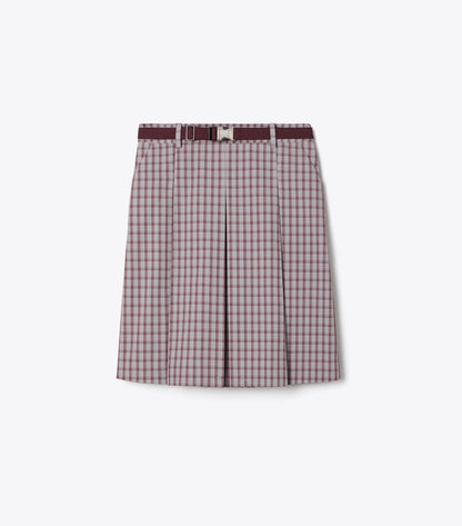 Tory Burch Signature - Plaid Golf Skirt - Burgundy Plaid