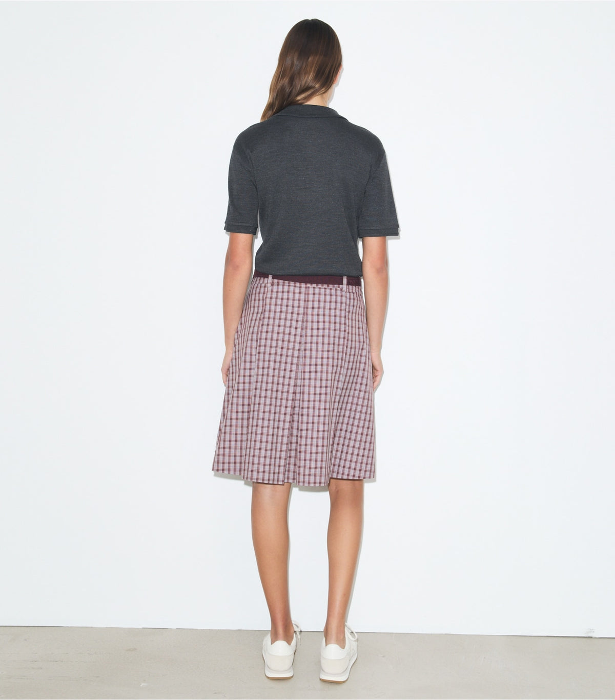 Tory Burch Signature - Plaid Golf Skirt - Burgundy Plaid