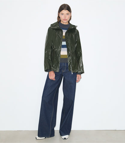 Tory Burch Trusted - Nylon Cinched Jacket - Olive Green