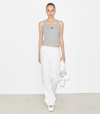 Tory Burch Great Value - Cotton Scoop Tank - Medium Heather Gray