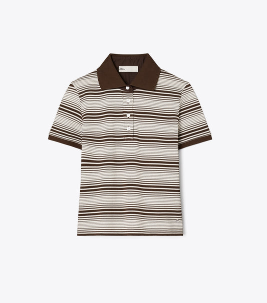 Tory Burch Great Value - Little Grumps Cotton Polo - Chocolate Stripe