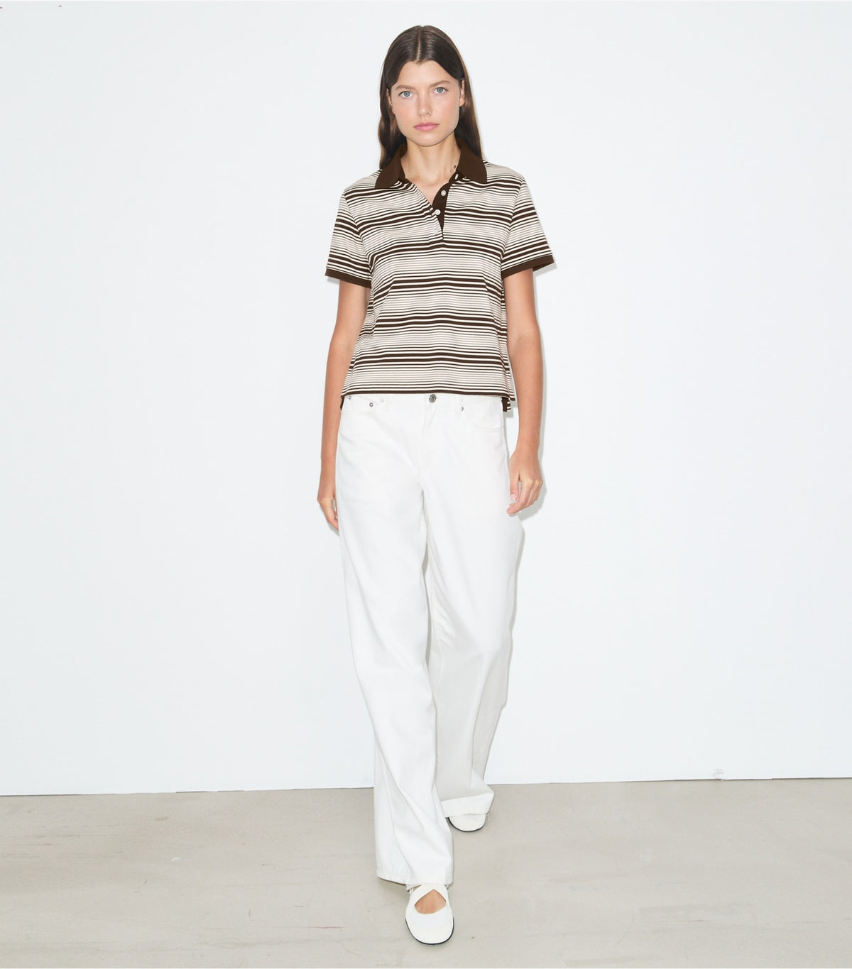 Tory Burch Great Value - Little Grumps Cotton Polo - Chocolate Stripe