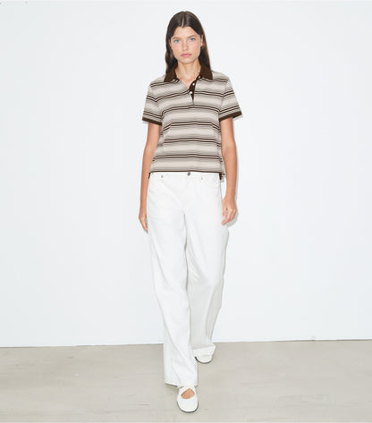 Tory Burch Great Value - Little Grumps Cotton Polo - Chocolate Stripe