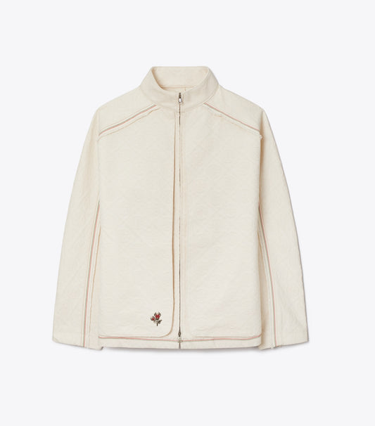 Tory Burch Everyday - Denim Jacket - White/Ivory T Monogram