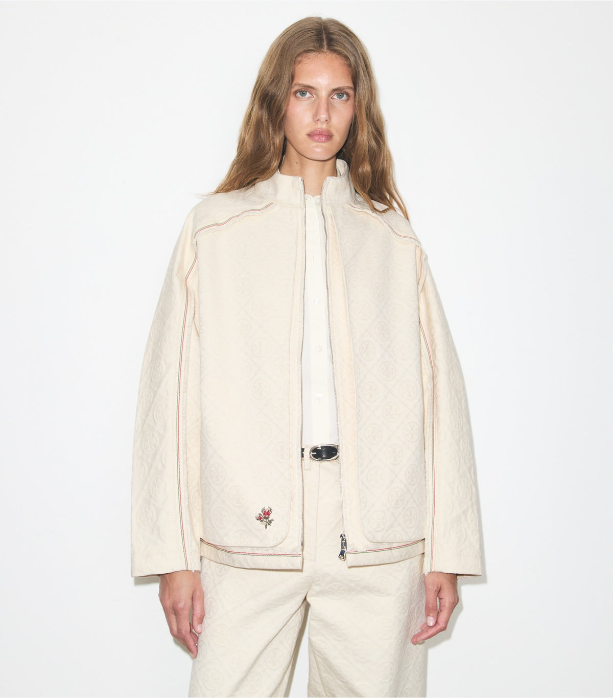 Tory Burch Everyday - Denim Jacket - White/Ivory T Monogram