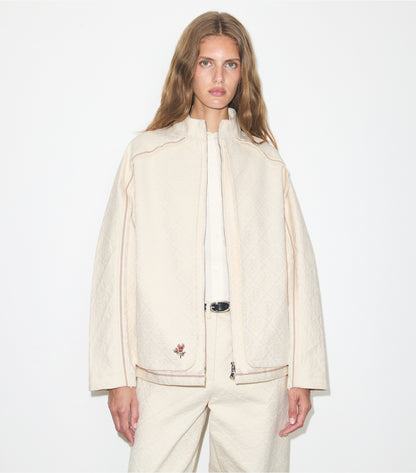 Tory Burch Everyday - Denim Jacket - White/Ivory T Monogram