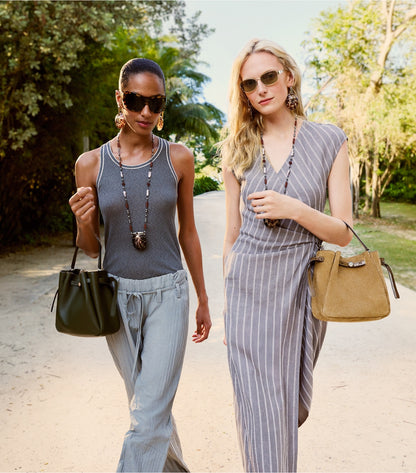 Tory Burch Signature - Ribbed Tank Top - Gray  / Light Gray