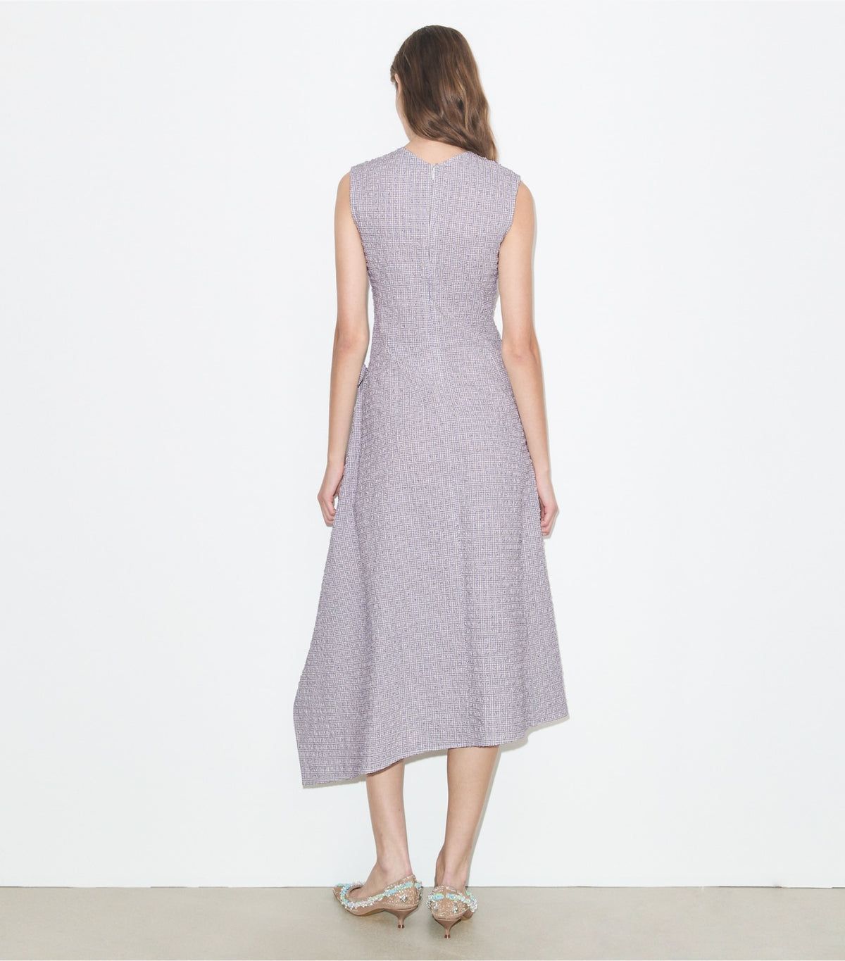 Tory Burch Hot Sale - Asymmetric Cotton Wrap Dress - White / Pink