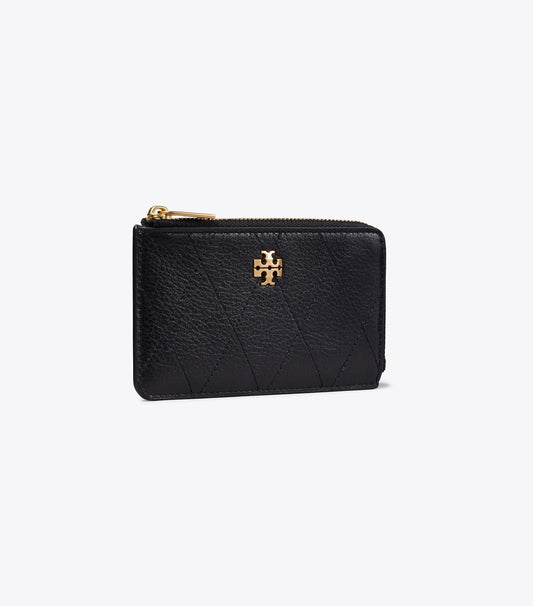 Tory Burch Premium - Charlie Quilted Zip Card Case - Black