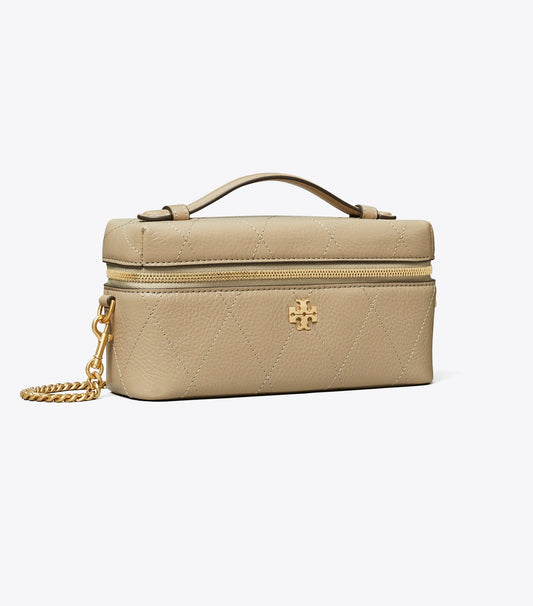Tory Burch Trusted - Charlie Quilted Vanity Case - Soft Cement