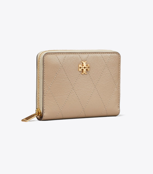Tory Burch Best Price - Small Charlie Quilted Zip-Around Wallet - Soft Cement