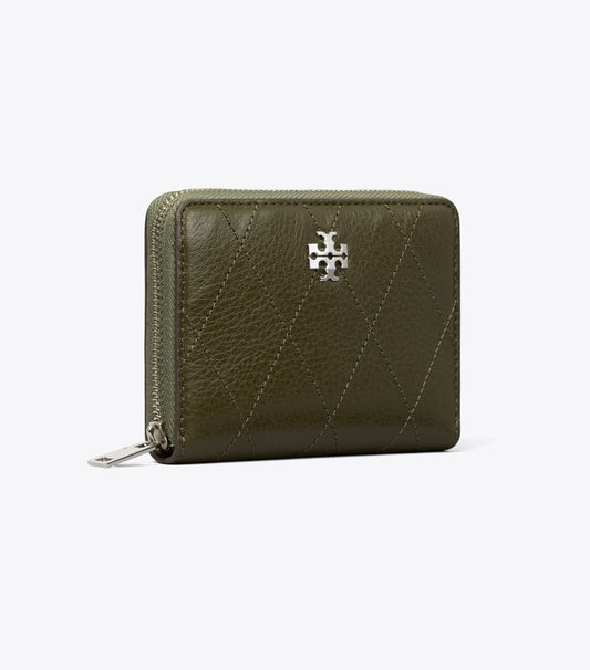 Tory Burch Customer Favorite - Small Charlie Quilted Zip-Around Wallet - Dark Olive