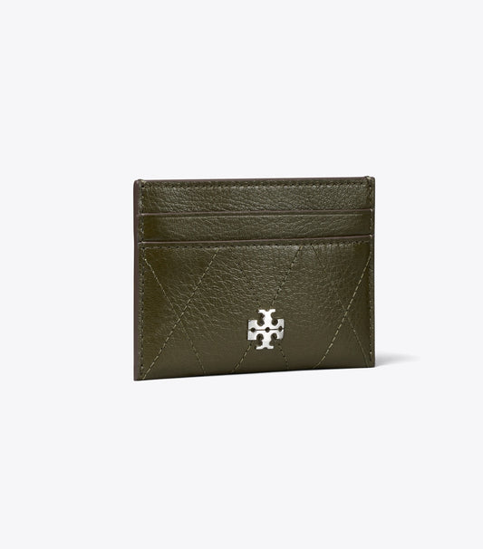Tory Burch Signature - Charlie Quilted Card Case - Dark Olive