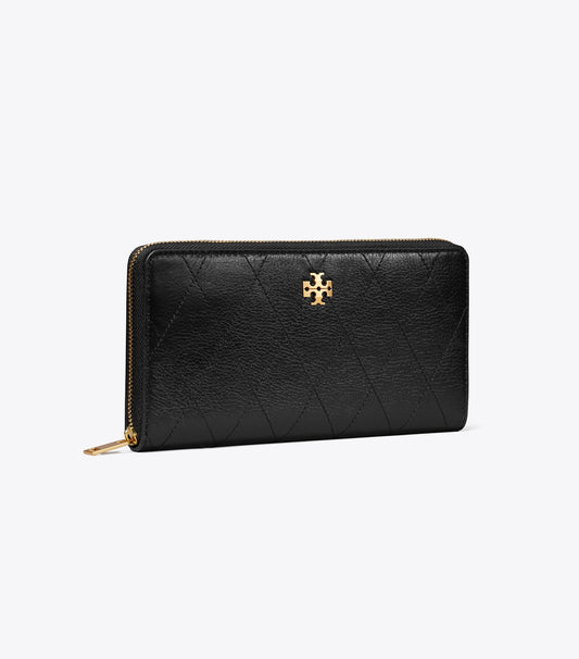 Tory Burch Latest - Charlie Quilted Zip Continental Wallet - Black
