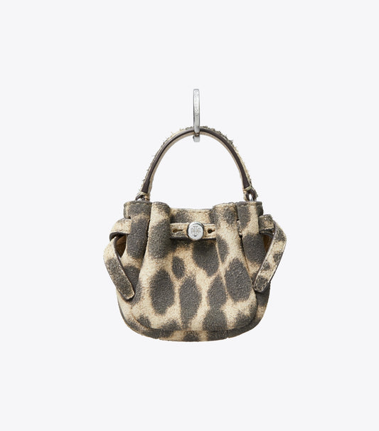 Tory Burch Best Seller - Romy Suede Bucket Bag Charm - Cheetah Spots