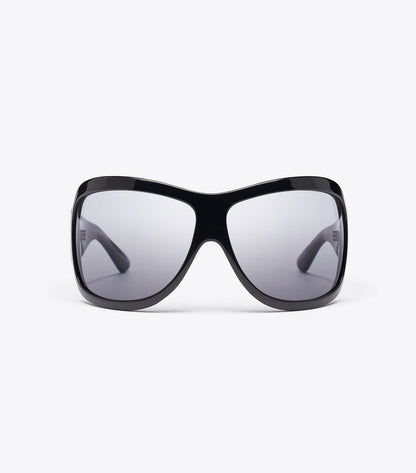 Tory Burch Recommended - Runway Wrap Sunglasses - Black/Dark Grey