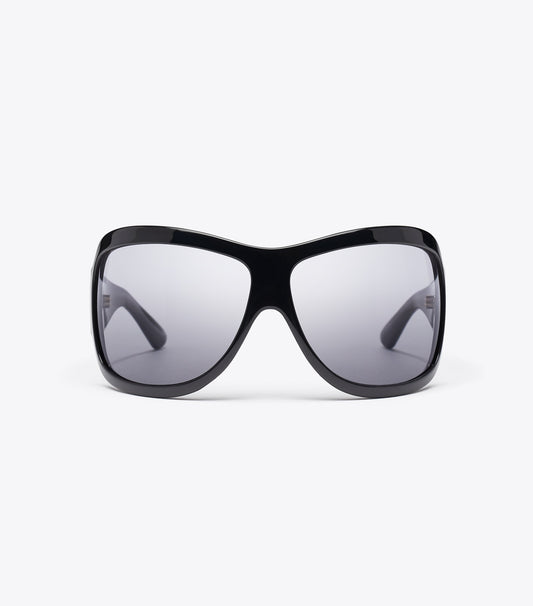 Tory Burch Recommended - Runway Wrap Sunglasses - Black/Dark Grey