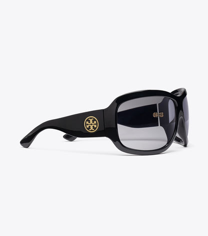 Tory Burch Recommended - Runway Wrap Sunglasses - Black/Dark Grey