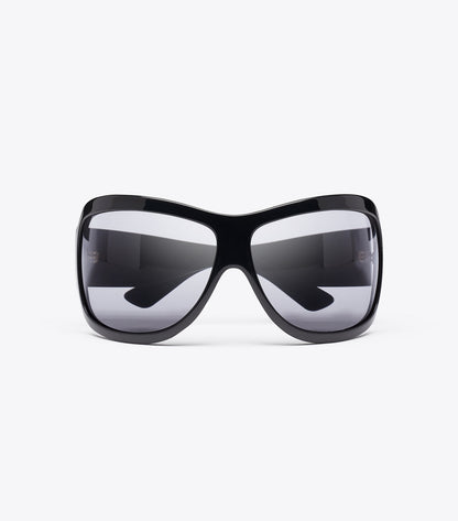 Tory Burch Recommended - Runway Wrap Sunglasses - Black/Dark Grey