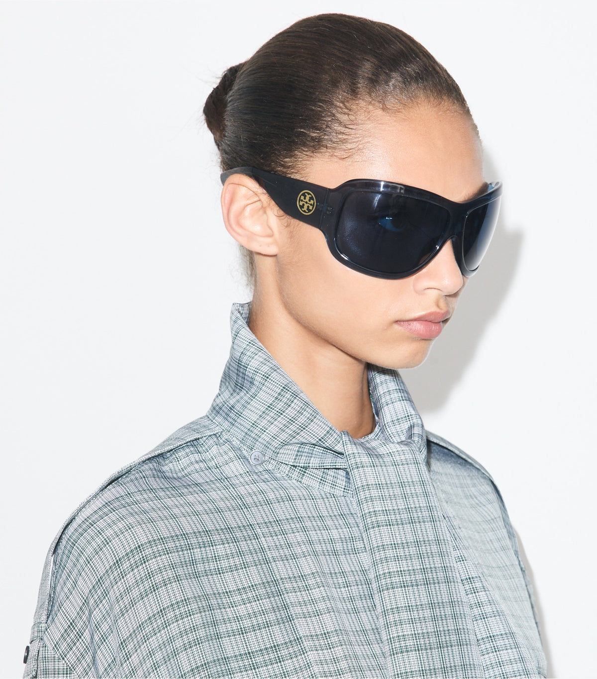 Tory Burch Great Value - Runway Wrap Sunglasses - Transparent Navy/Dark Blue