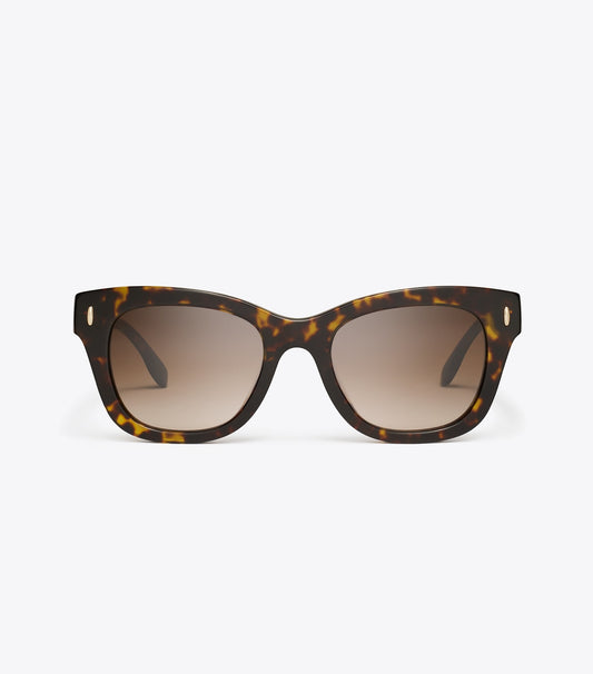 Tory Burch Deals - Miller Wayfarer Sunglasses - Dark Tortoise/Brown Gradient
