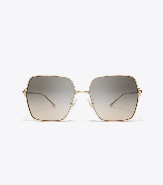 Tory Burch Discount - Miller Oversized Square Sunglasses - Light Rose Gold/Light Brown Gradient