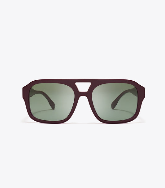 Tory Burch Best Price - Miller Navigator Sunglasses - Purple/Dark Green