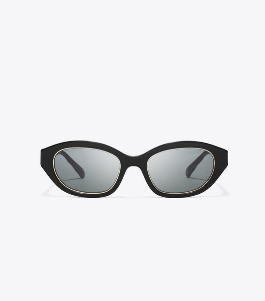 Tory Burch Discount - Kira Cat-Eye Sunglasses - Black/Dark Gray